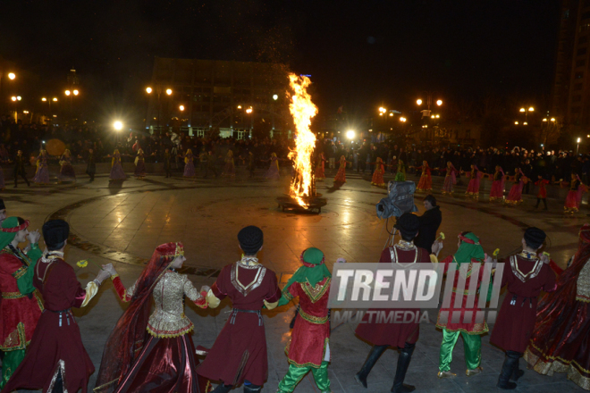 Baku celebrates last Novruz Tuesday. Azerbaijan, 15 match, 2016 